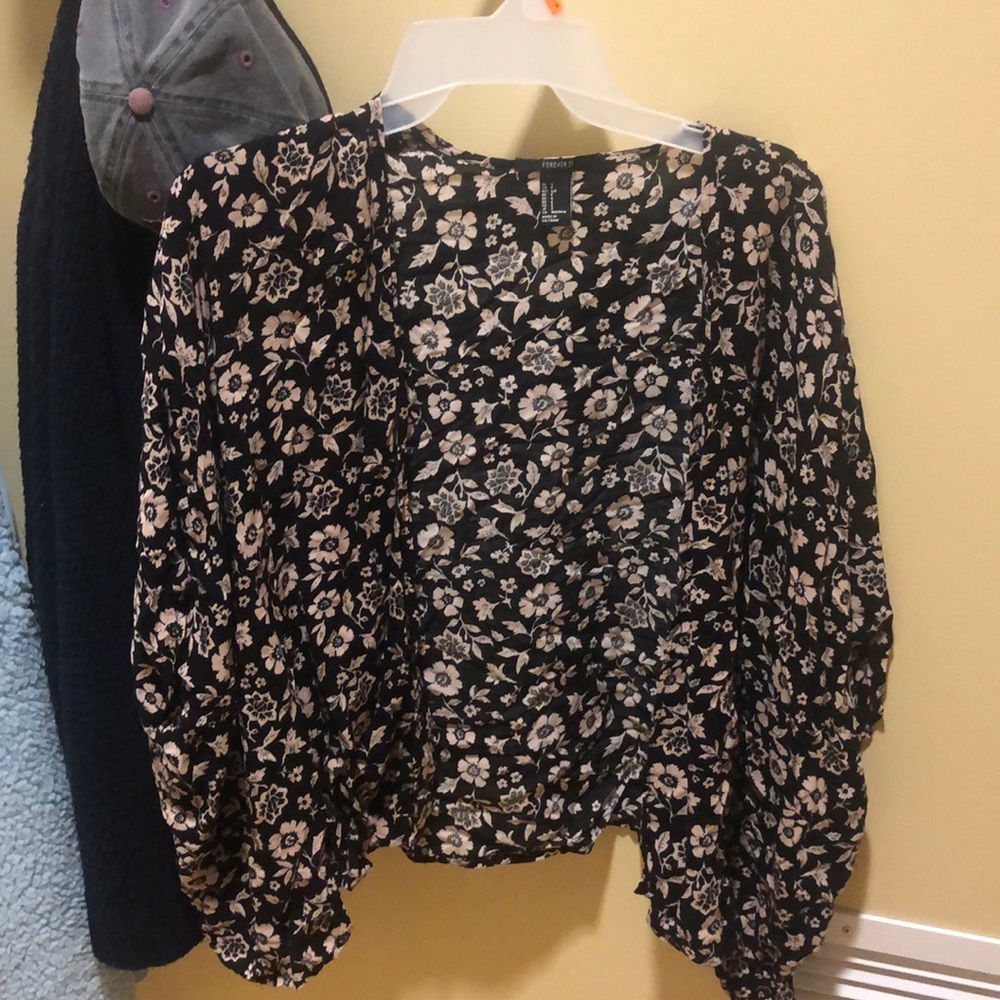 Floral flowy cardigan